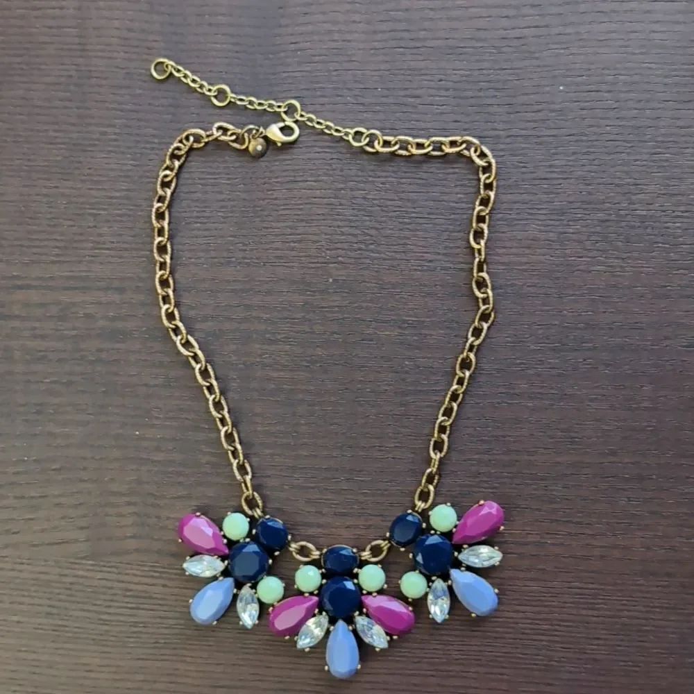 Jcrew Store Not Factory statement crystal Flowers Bib necklace